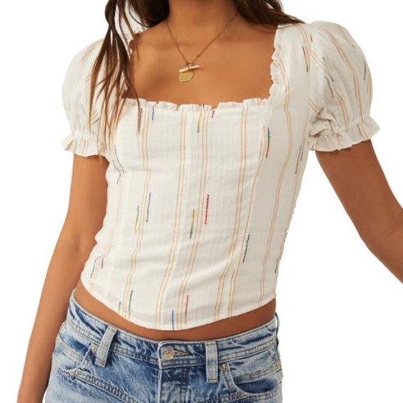 Free People Tops Nwt Free People Serotonin Corset Top In Rainbow
